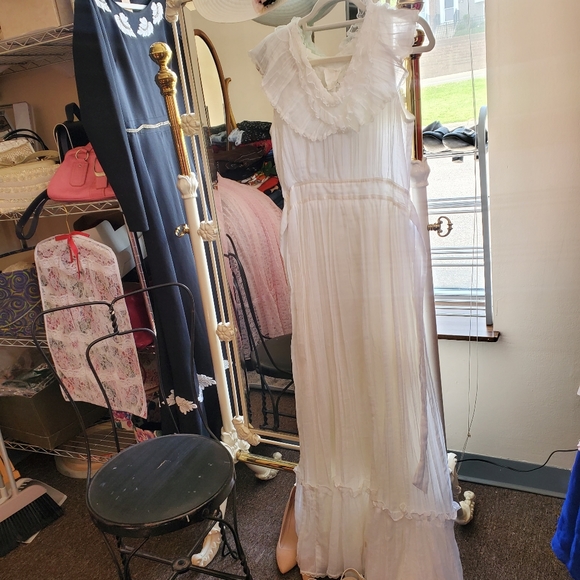 White 70s White Maxi Dress - Picture 3 of 4